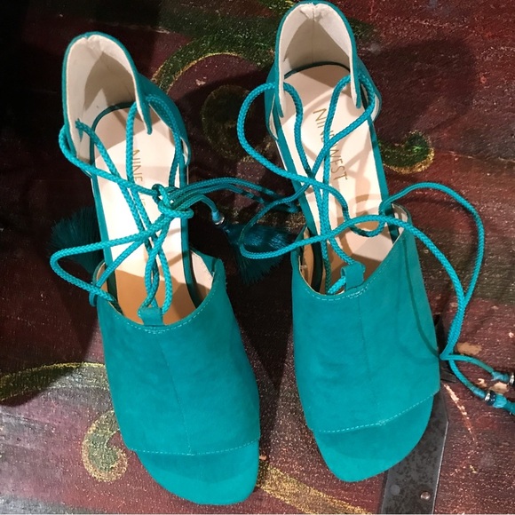 ▪️NINE WEST Ankle Tie Sandals - Picture 1 of 11